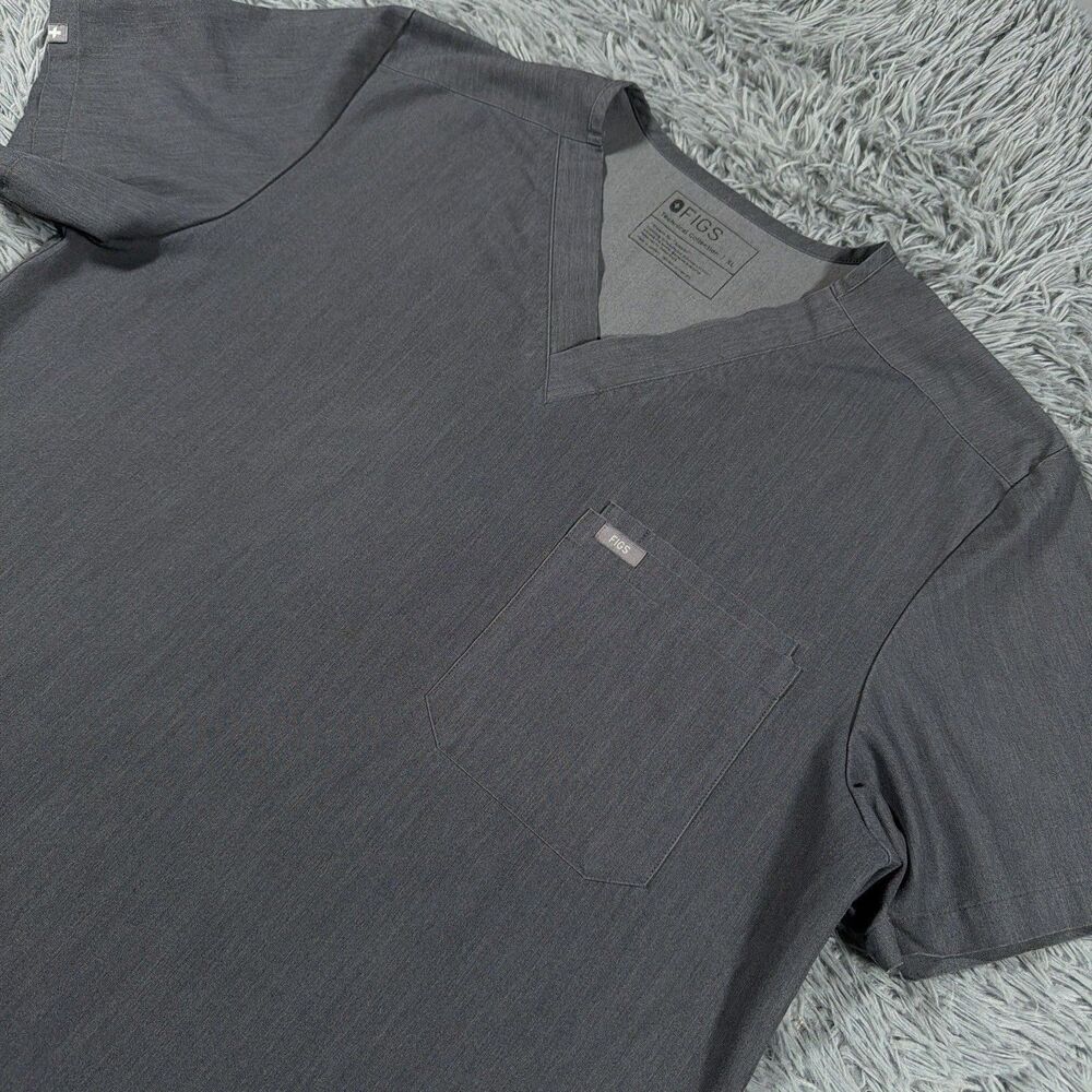 Figs Shirt XL Gray Leon Three Pocket Scrub Top Technical Collection Solid Mens